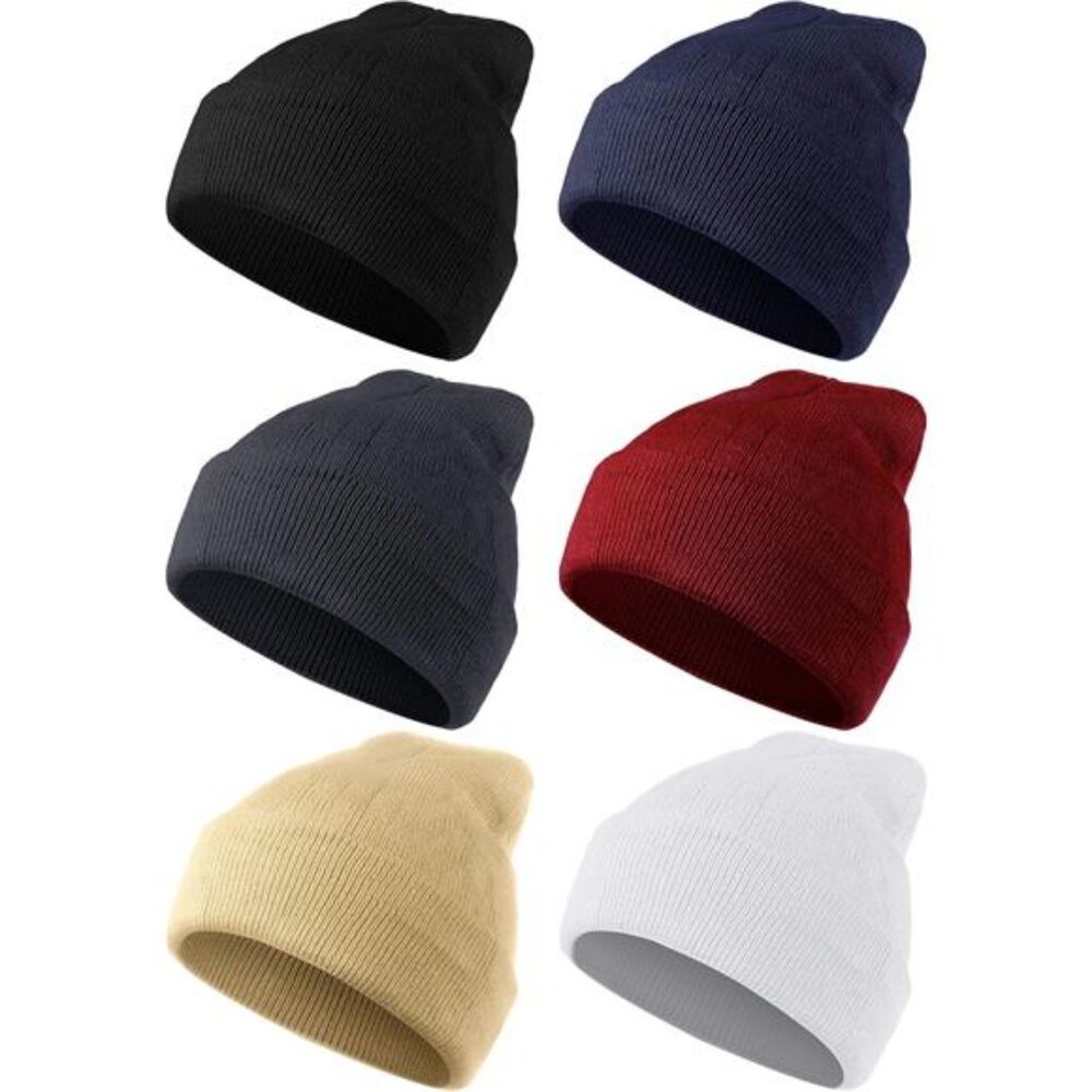 4/6 Pack Beanie Hats Pack for Men Women Winter Hats Knitted Cuffed